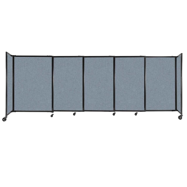 Versare StraightWall Sliding Portable Partition 11'3" x 4' Powder Blue Fabric 1448504 - main